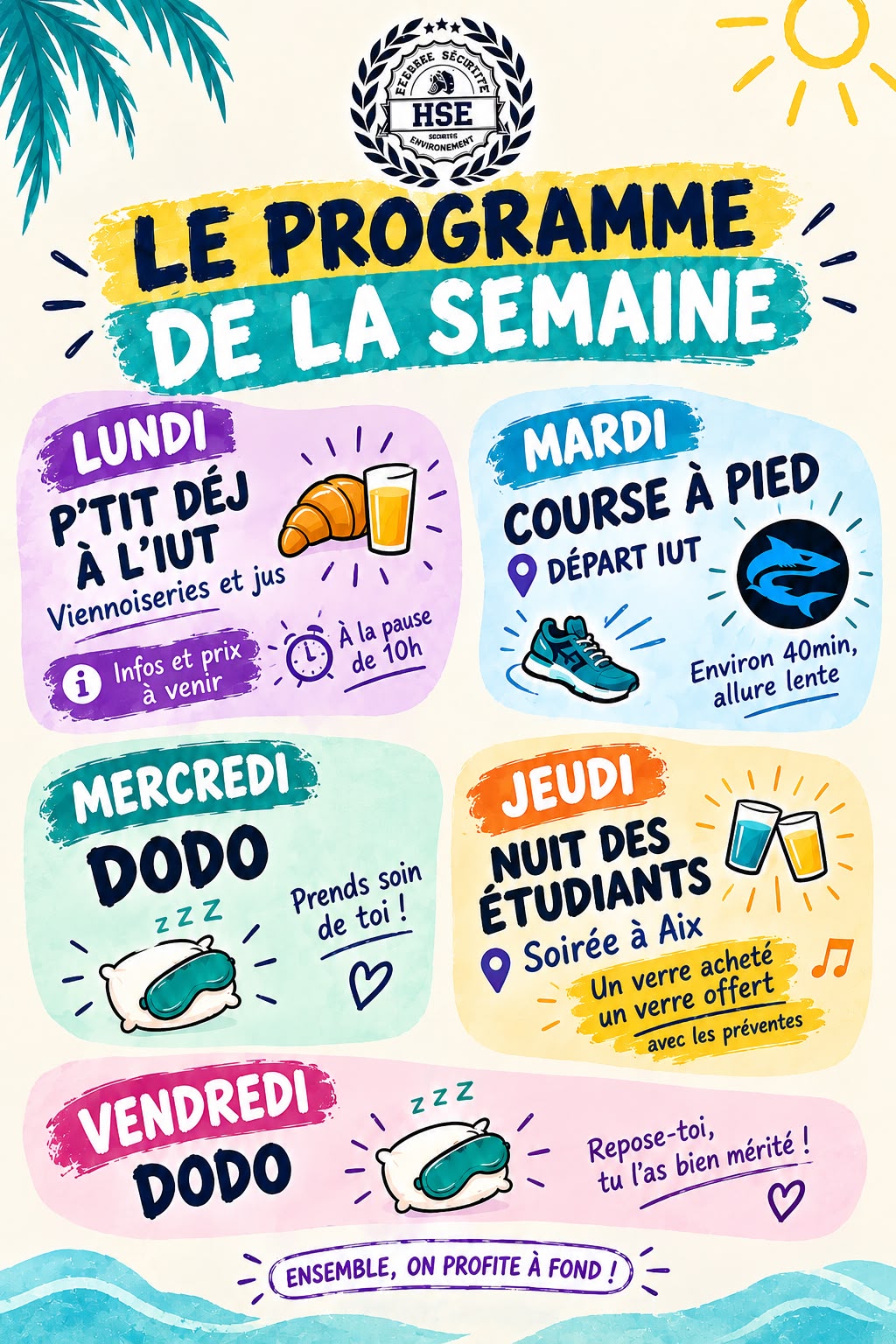 Planning de la semaine